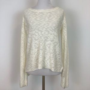 WHITE KNIT LACE SWEATER